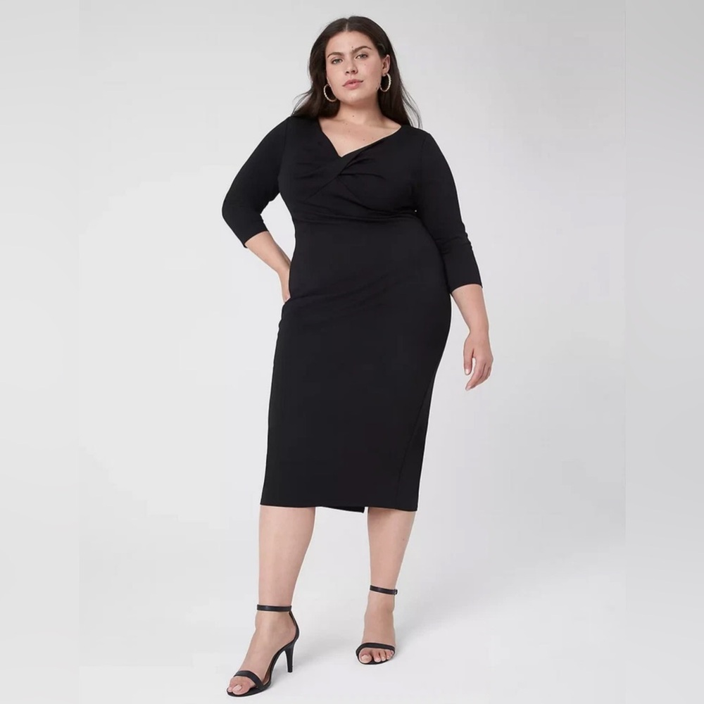 NWT Lane Bryant 3/4-Sleeve Sweetheart-Neck Bodycon Dress Size 16